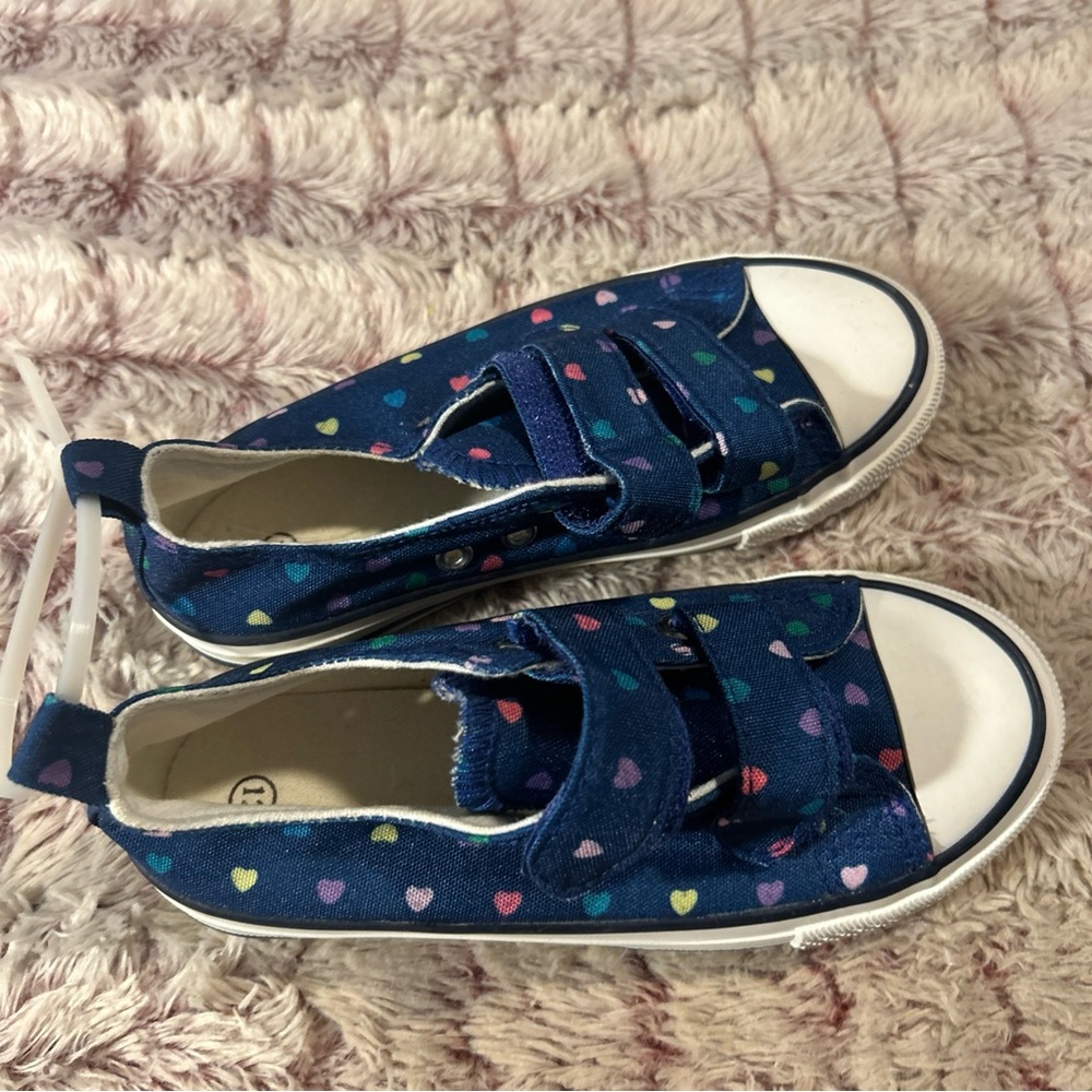 Cat & Jack Heart Patterned Kids Shoes - Blue size 12